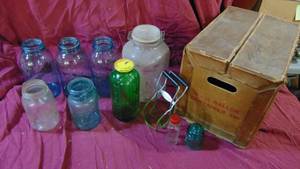 lot 166 image: Vintage Jars and Vintage Cardboard Box