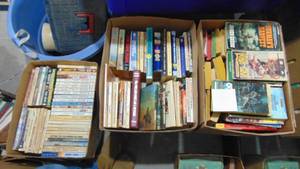 lot 132 image: 3 Boxes of Paperback Books