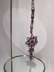 Exquisite Pink Crystal Ornament with Metal Accents