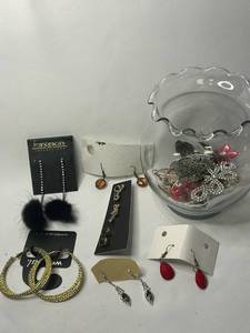 Assorted Fashion Earrings Collection with Display Jar