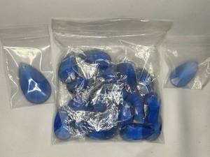 Set of 27 Blue Faceted Teardrop Acrylic Beads
