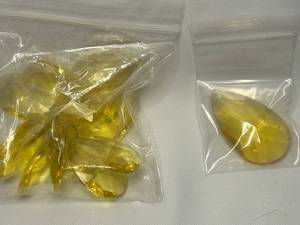 Set of Yellow Acrylic Teardrop Beads for Crafting