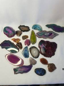 Collection of Multicolored Agate Slices for Decor or Jewelry