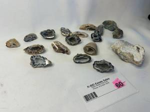 Collection of 17 Polished Agate Geode Slices
