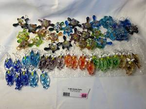 Collection of Colorful Glass Animal Pendants