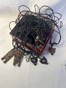 Collection of 10 Animal-Themed Ceramic Pendant Necklaces
