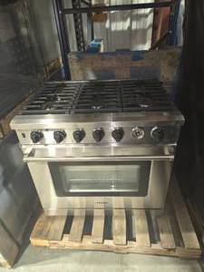 lot 55 image: (USED) Pre-Converted Propane 36 in. 6.0 cu. Ft Single Oven Professional Gas Range in Stainless Steel with 6-Burners
