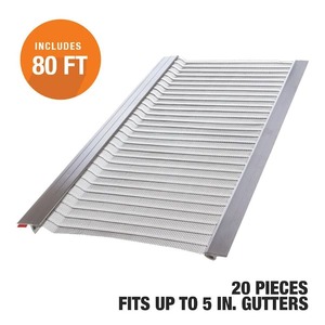 lot 61 image: 4 ft. L x 5 in. W Stainless Steel Micro-Mesh Gutter Guard (80 ft. Kit)