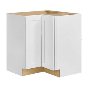 lot 75 image: Avondale 36 in. W x 20 in. D x 34.5 in. H Ready to Assemble Plywood Shaker Lazy Susan Corner Cabinet in Alpine White