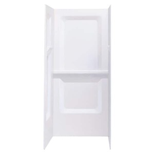 lot 82 image: Durawall 32 in. W x 73.25 in. H 3-Piece Direct To Stud Fiberglass Wall Surround in White