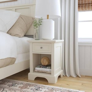 lot 98 image: Naples 1-Drawer Off-White Night Stand 24 in. x 18 in. x 16 in.