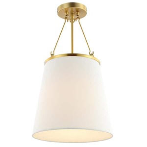 lot 105 image: SAFAVIEH Valor 9-Watt 1-Light Gold Pendant Light with Glass Shade