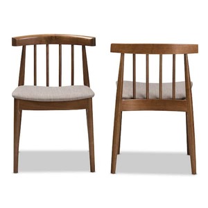 lot 110 image: Baxton Studio Wyatt Grey and Walnut Brown Fabric Dining Chair (Set of 4)