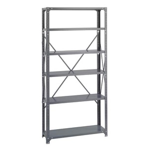lot 117 image: Safco Gray 6-Tier Heavy Duty Steel Industrial Shelving Unit (36 in. W x 75 in. H x 12 in. D)