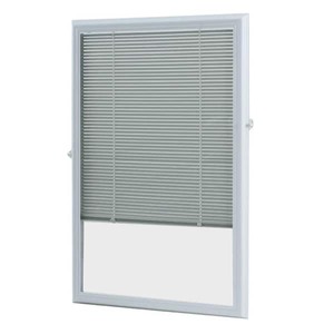 lot 120 image: ODL 22 in. x 36 in. Add-On Enclosed Aluminum Blinds in White for Steel and Fiberglass Doors with Raised Frame Around Glass