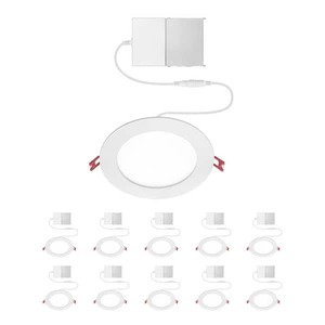 lot 124 image: Commercial Electric Value Series 6 in LED Slim Canless - White - (10-Pack)