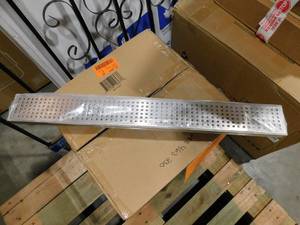 lot 108 image: Oatey Designline 28 in. Stainless Steel Linear Shower Drain with Square Pattern Drain Cover