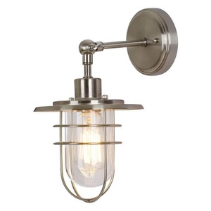 lot 136 image: (3) Home Decorators Collection 1-Light Brushed Nickel Wall Sconce