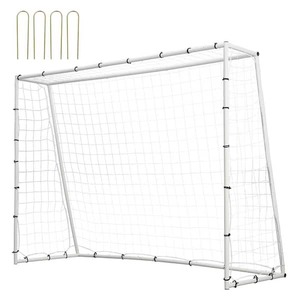 lot 143 image: Soccer Rebound Trainer 8 x 6 ft. Iron Soccer Training Equipment with Double-Sided Rebounding Net and Goal