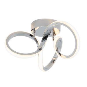 lot 157 image: (2) Artika Swirl 13 in. 1-Light Modern Chrome Integrated LED Flush Mount Ceiling Light Fixture for Kitchen or Bedroom