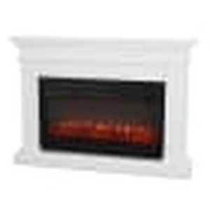 lot 159 image: White 59 Inch Wide Beau Electric Fireplace Mantel