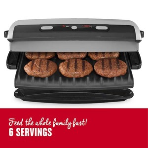 lot 172 image: George Foreman 100 sq. in. Silver Indoor Grill with Removable Plates