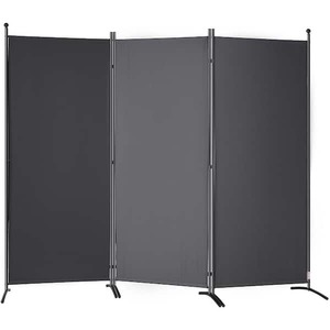 lot 184 image: VEVOR Room Divider 6.1 ft. Freestanding and Folding Privacy Screens 3 Panel for Office Bedroom Study (Dark Gray)