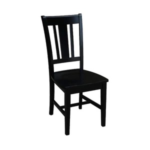 lot 186 image: International Concepts San Remo Black Wood Dining Chair (Set of 2)