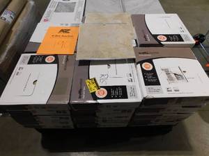 lot 190 image: TrafficMaster Beige Slate 3 MIL x 12 in. W x 12 in. L Peel and Stick Vinyl Tile Flooring (960 sqft)