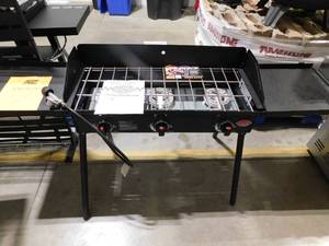 lot 209 image: Char- Griller Portable Propane 3 Burner StoveGrill in Black