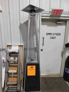 lot 208 image: Hampton Bay 42,000 BTU Bronze Propane Pyramid Standing Patio Heater--in box