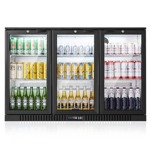 lot 237 image: 53 in. 11.4 Cu.Ft Single Zone 328 Cans 3 Glass Door Counter Height Back Bar Beverage Cooler Refrigerator in Black
