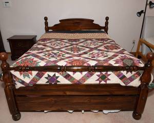 lot 13 image: Solid Wood Queen Size Bed Frame