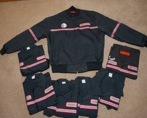 lot 96 image: Northwest Airlines Aircraft Maintenance Jacket and Long Sleeve and Short Sleeve Shirts