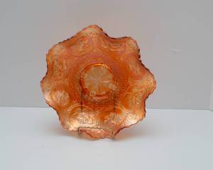 lot 110 image: Antique Fenton Marigold Carnival Glass Dragon and Lotus Glass Bowl
