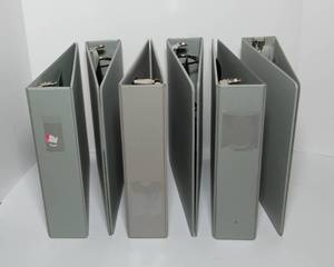 lot 216 image: Six Gray 3-inch Binders