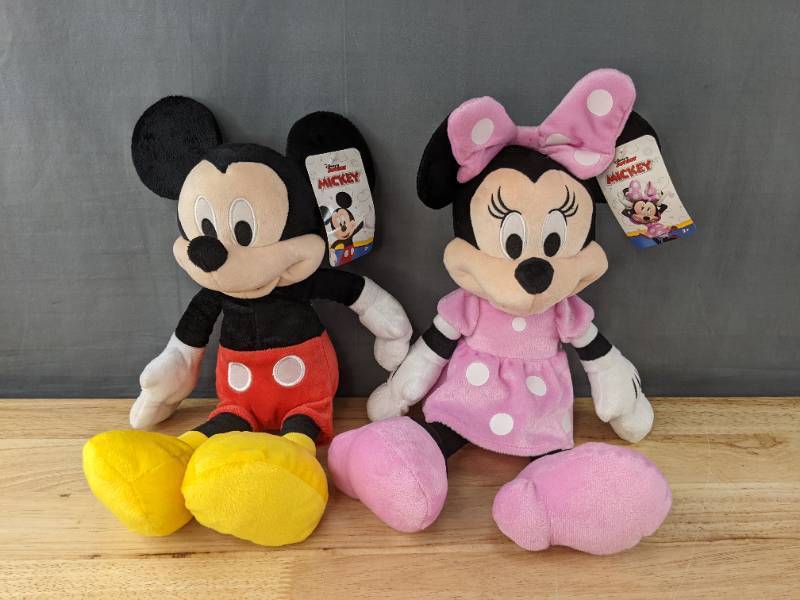 lot 40B image: Brand New Disney Junior Mickey Mouse and Minnie Mouse Plushes Stuffed Animals W