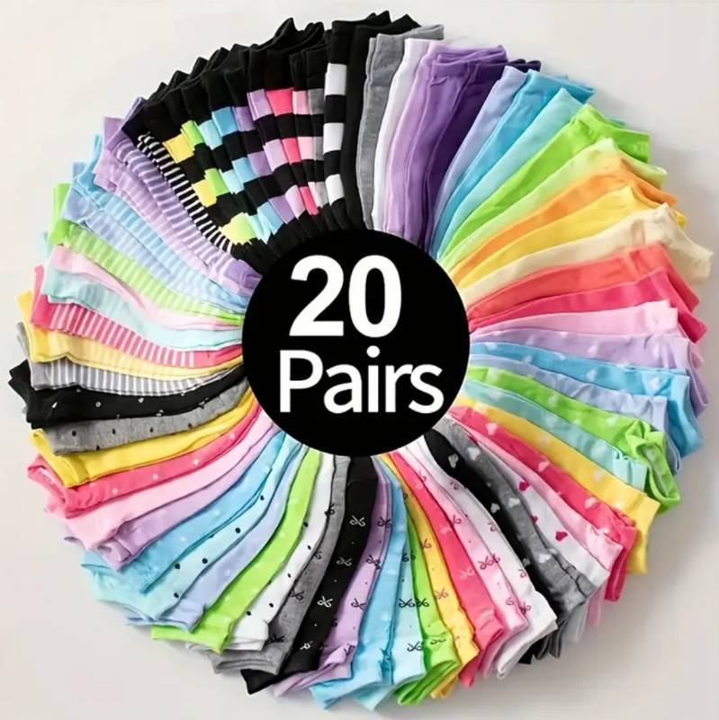 lot 53F image: 20 Brand New Pairs of Soft and Comfortable Low Top Colored Womens Socks N