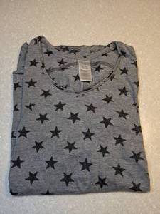 lot 410 image: New Time and Tru Womens Short Sleeve Top Stars Gray Blue Size XL P