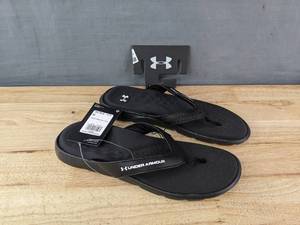 lot 40 image: Brand New Womens Under Armour Ignite Pro Marbella Sandals Size 9 Black $40 Retail N