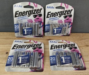 lot 22 image: 4 Brand New Energizer Ultimate Lithium 6 Pack AAA Batteries $77.96 Retail N