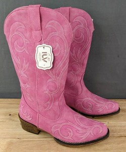 lot 55 image: LUV Cowboy Boots Womens Size 6 Pink N
