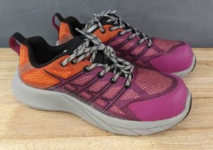 lot 45 image: Merrell Moab Flight Industrial Shoes Womens Size 7 Sneakers Fuchsia, Gray and Orange N
