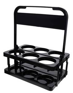 lot 115 image: Brand New Total of 4 Plastic Foldable Cup Holder, Black, 13 inches, Holds 6 Beverages $59.99 Retail B