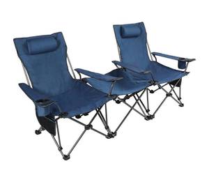 lot 70 image: New REDCAMP Portable Folding Reclining Camp Chairs With Removable Footrest And Adjustable Backrest B