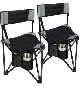 lot 143 image: New REDCAMP 2 Pack Tripod Camping Chairs Folding Lightweight, Portable 3 Legged Tripod Stool Seat B