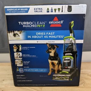 lot 1 image: Brand New Bissell TurboClean DualPro Pet XL Upright Deep Cleaner $278 Retail N