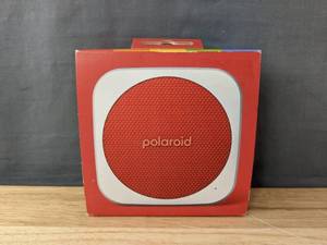 lot 30B image: Brand New Polaroid P1 Portable Bluetooth Speak with Carabiner in Red & White Y
