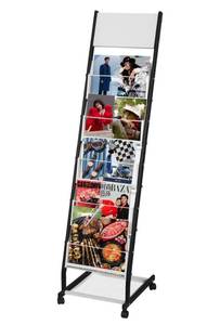 lot 106D image: New LIWSHWZ Brochure Display Rack Floor-Standing, Pamphlets Literature Display Stand with Wheels $69.99 Retail B