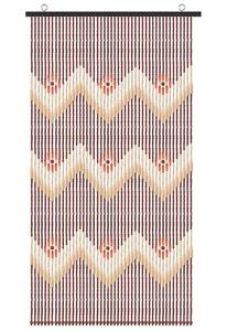 lot 275 image: New ANMINY Natural Wood Bamboo Beaded Doorway Curtain 35 x 76 Wave Flower $46.99 Retail B